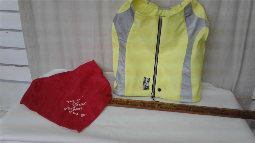 MEDIUM-LARGE DOG CARE LOT- LEASHES, SHOCK COLLAR, COLLARS, SAFETY VESTS, DOGGLES, AND MORE