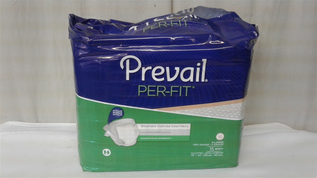 PREVAIL PER-FIT XL ADULT UNDERWEAR 15 PACK MAXIMUM PLUS ABSORBENCY UNISEX