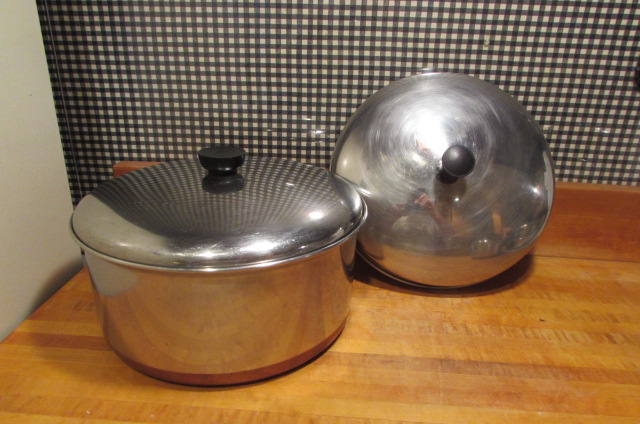 Vintage Revere Ware Copper Bottom Pots & Pans, Revere Ware Copper Clad Cook  Pot Set of Pots and Pans 