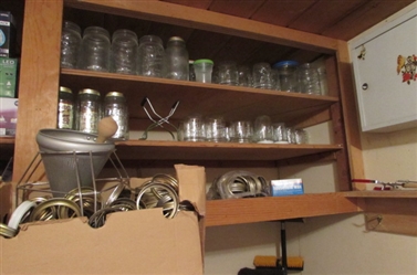 LARGE LOT OF CANNING JARS, LIDS, RINGS & MORE
