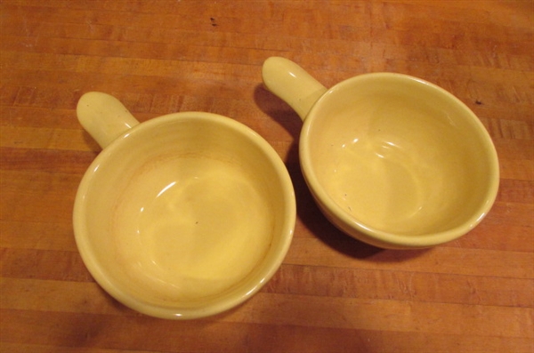 5 VINTAGE MCCOY HANDLED BEAN BOWLS