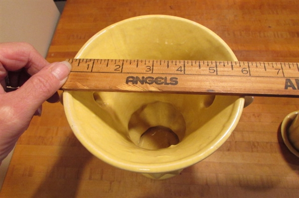 CHEERFUL YELLOW VINTAGE MCCOY POTTERY VASE & PLANTERS