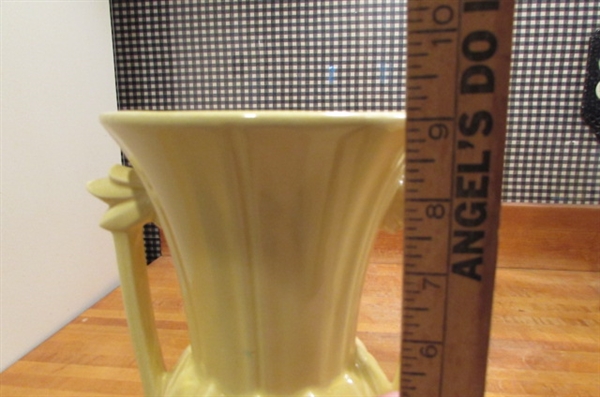 CHEERFUL YELLOW VINTAGE MCCOY POTTERY VASE & PLANTERS