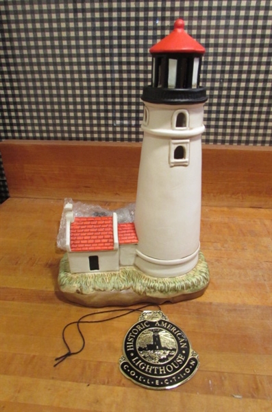 LEFTON LIGHTED HECETA HEAD LIGHTHOUSE & OLD SPICE LIGHTHOUSE DECANTER