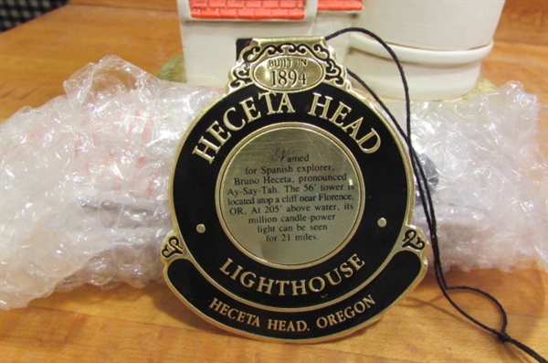 LEFTON LIGHTED HECETA HEAD LIGHTHOUSE & OLD SPICE LIGHTHOUSE DECANTER