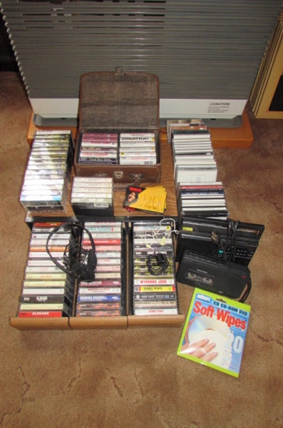 SMALL ELECTRONICS, CASSETTE TAPES & CD'S