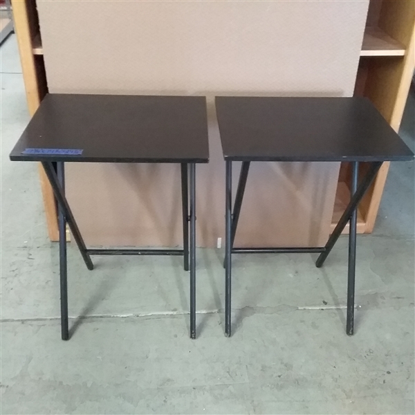 TWO FOLDING TV/DINNER TRAYS