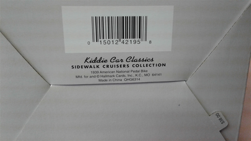 VINTAGE HALLMARK KIDDIE CAR CLASSICS 1939 AMERICAN NATIONAL PEDAL BIKE