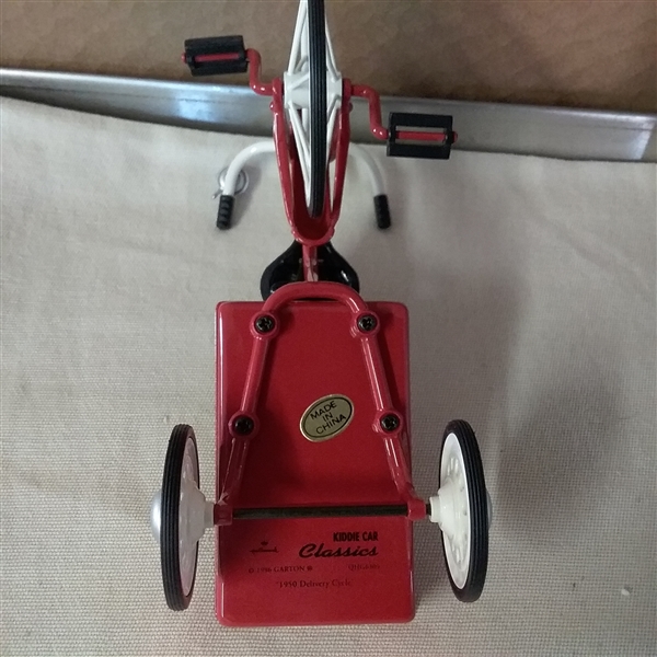 VINTAGE HALLMARK KIDDIE CAR CLASSICS 1950 GARTON DELIVERY CYCLE