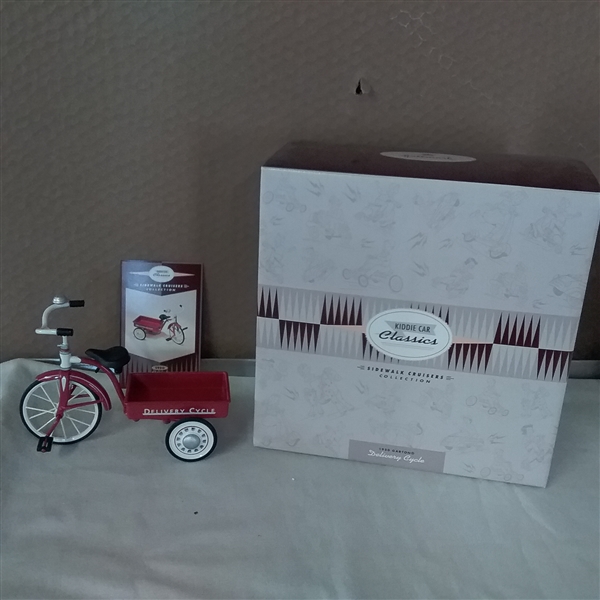 VINTAGE HALLMARK KIDDIE CAR CLASSICS 1950 GARTON DELIVERY CYCLE