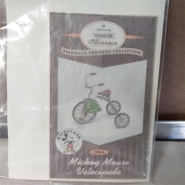 VINTAGE HALLMARK KIDDIE CAR CLASSICS 1934 MICKEY MOUSE VELOCIPEDE