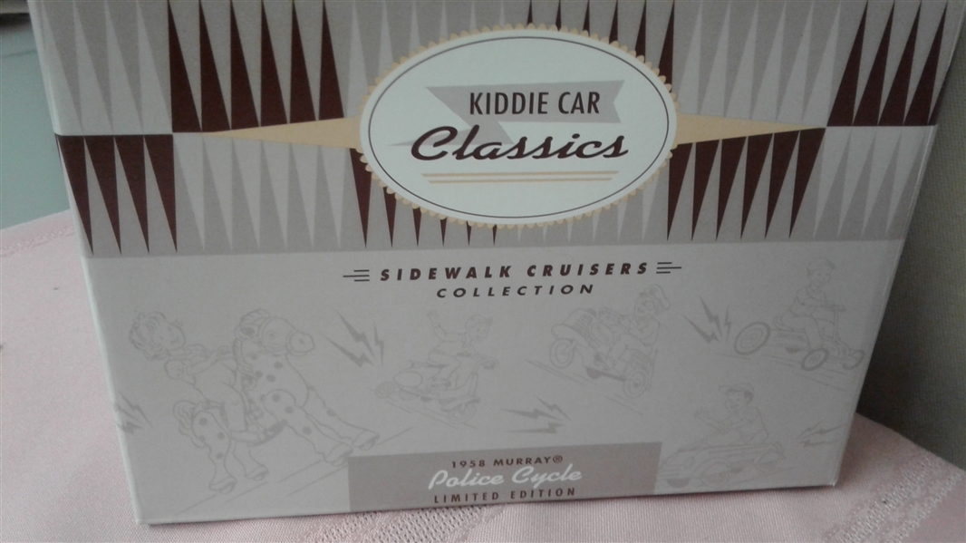 VINTAGE HALLMARK KIDDIE CAR CLASSICS 1958 MURRAY POLICE CYCLE