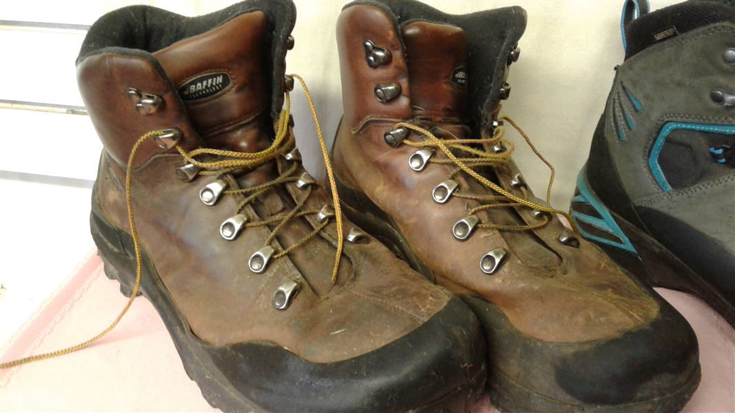 4 PAIR OF MEN'S BOOTS- KAMIK KEEN BAFFIN & GORE-TEX