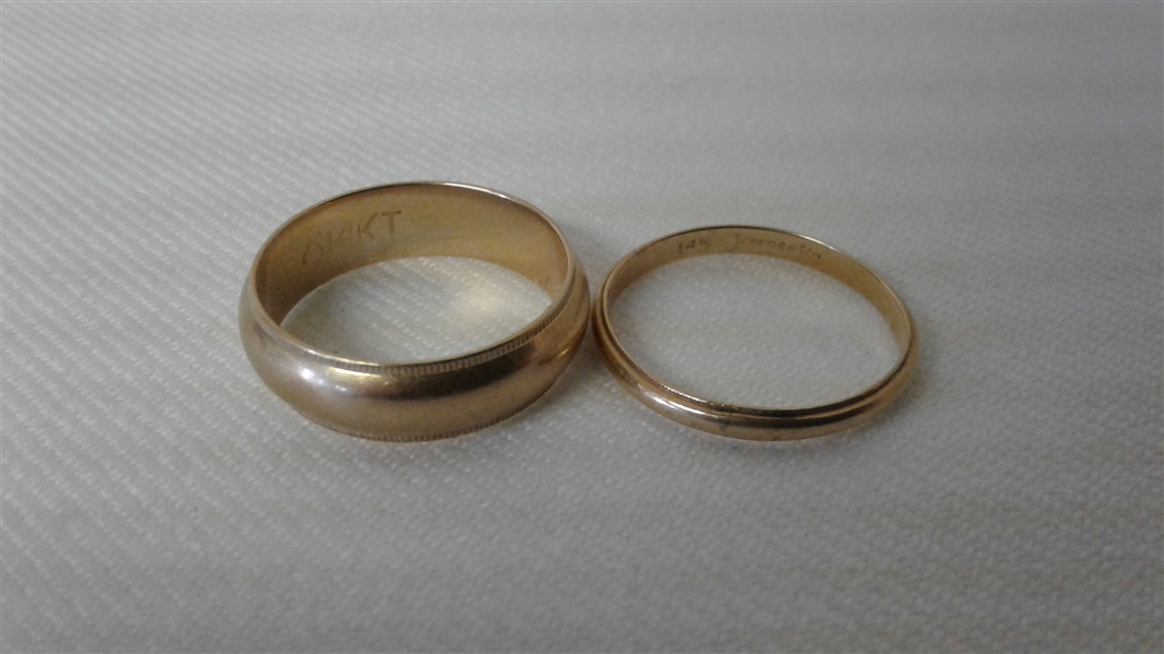 14K HIS & HERS MATCHING BANDS + 10K BABY RING