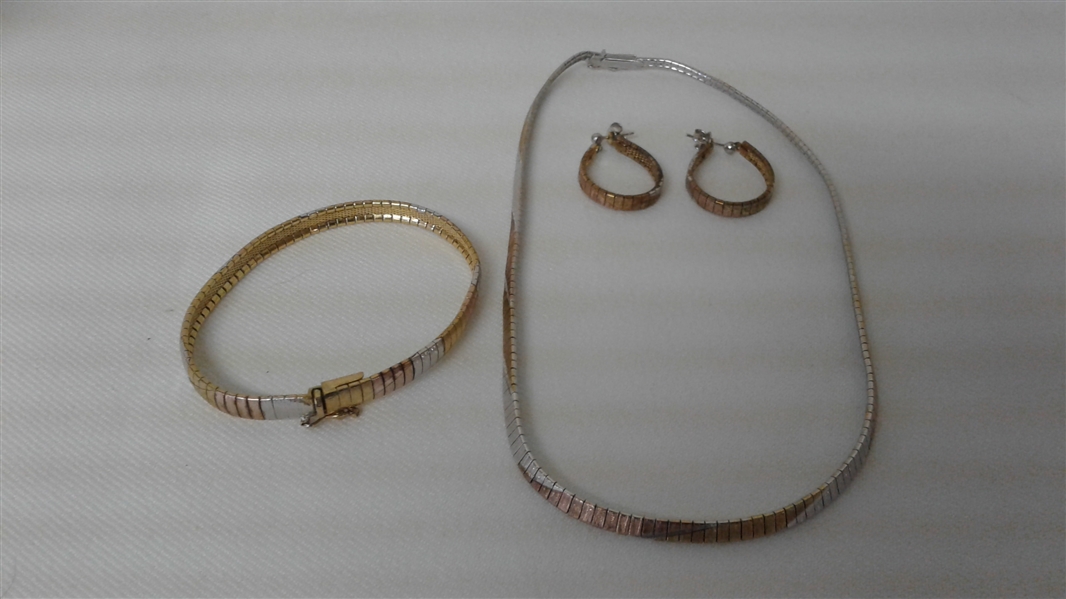 925 STERLING MATCHING NECKLACE, BRACELET, AND EARRING SETS