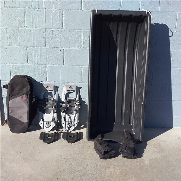 VIKING UTILITY SLED, SNOW SHOES AND GLOVES