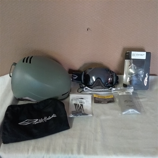 SMITH SKI HELMET, GOGGLES, REPLACEMENT LENS & CLEANERS