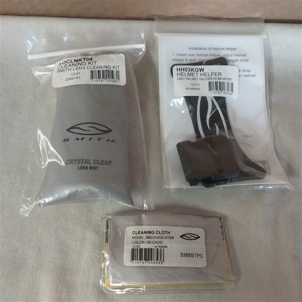 SMITH SKI HELMET, GOGGLES, REPLACEMENT LENS & CLEANERS