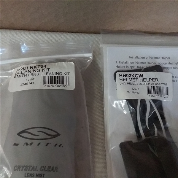 SMITH SKI HELMET, GOGGLES, REPLACEMENT LENS & CLEANERS