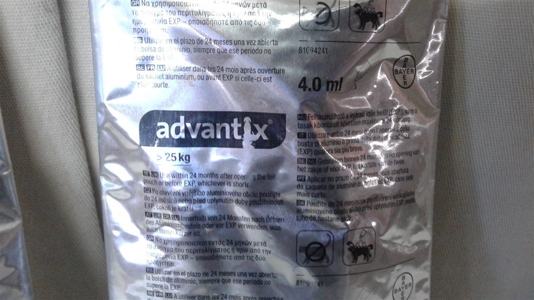 DOG GOODIE LOT-  ADVANTIX, SHAMPOO, TREATS, DESHEDDER, ETC