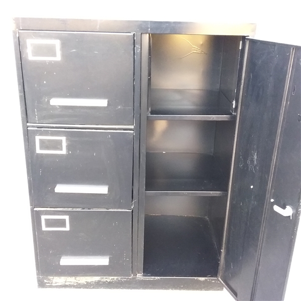 FILE CABINET WITH SIDE CLOSET