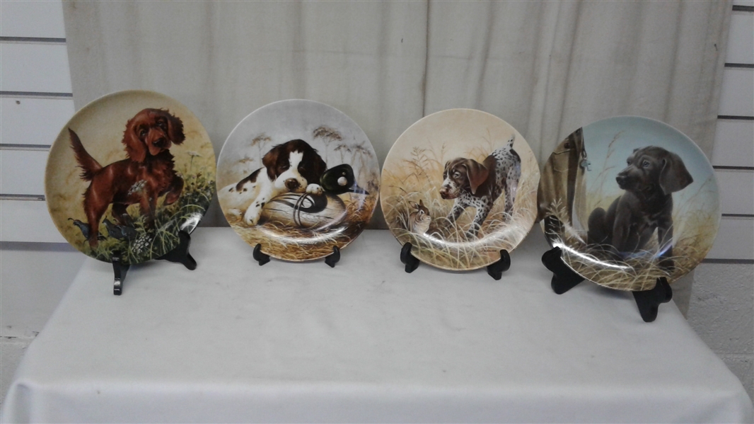 VINTAGE NUMBERED COLLECTIBLE DOG PLATES LOT OF 4
