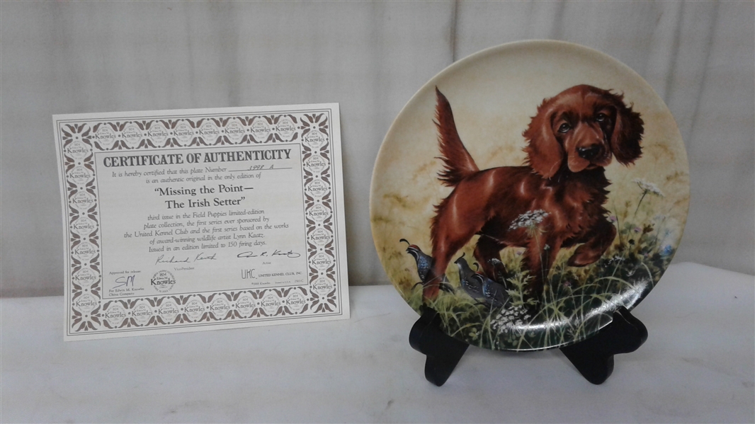 VINTAGE NUMBERED COLLECTIBLE DOG PLATES LOT OF 4