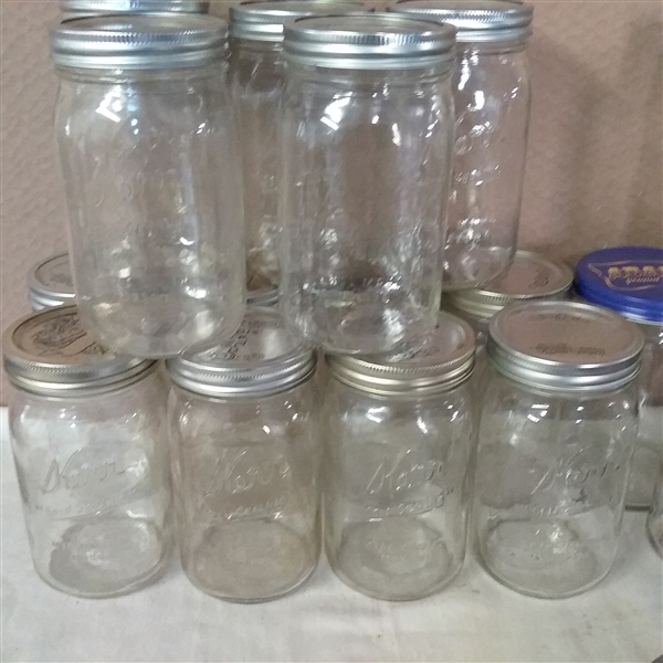 CANNING JARS, FUNNELS, SCOOP AND LIDS