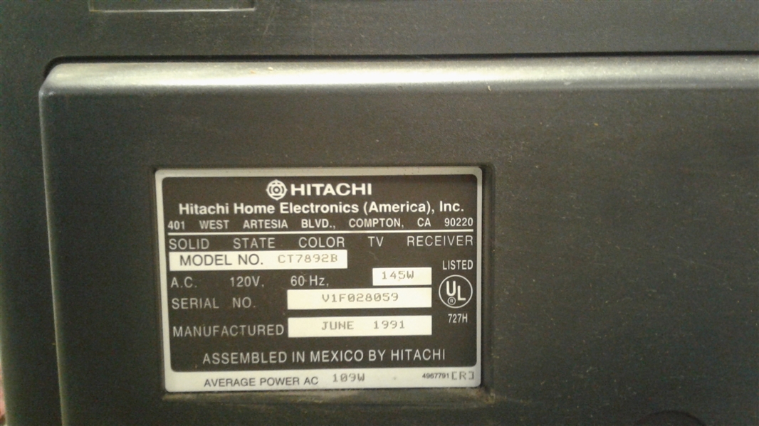 HITACHI TV, HITACHI VCR AND VHS TAPES