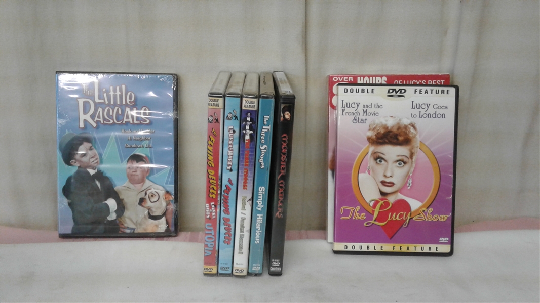 SMALL DVD COLLECTION- THE THREE STOOGES, I LOVE LUCY, AND MORE