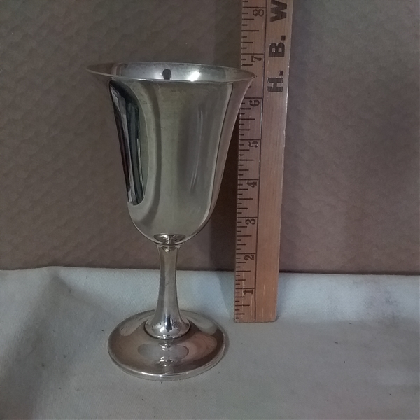 STERLING SILVER PITCHER AND 8 GOBLETS