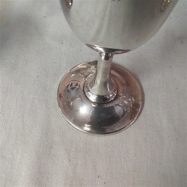 STERLING SILVER PITCHER AND 8 GOBLETS