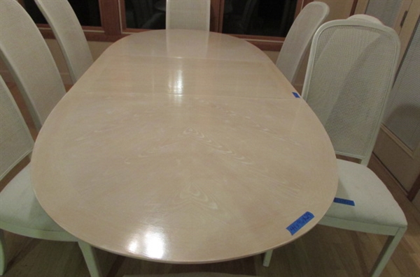 ELEGANT WHITE DINING ROOM TABLE W/8 CHAIRS