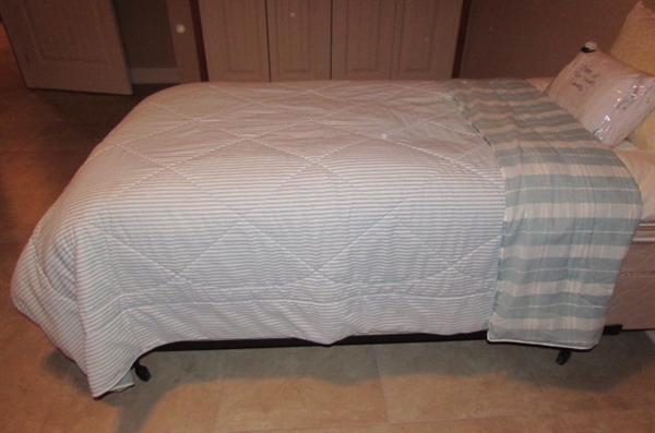 TWIN BED AND BEDDING