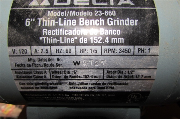 6 THIN-LINE BENCH GRINDER