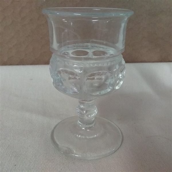 VINTAGE ANTIQUE SYRUP DISPENSER,  SUGAR DISH, SHERRY GLASSES AND EGG CUP