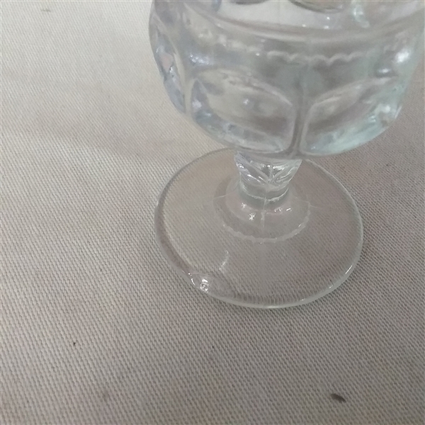 VINTAGE ANTIQUE SYRUP DISPENSER,  SUGAR DISH, SHERRY GLASSES AND EGG CUP