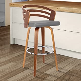 Armen Living Jayden Mid-Century Swivel Bar Height Barstool