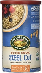 NATURES PATH QUICK COOK STEEL CUT OATS 6/24 OZ CANS