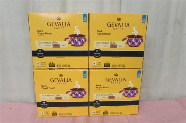 GEVALIA KAFFE DARK ROYAL ROAST KEURIG K-CUPS 4-18 PACKS