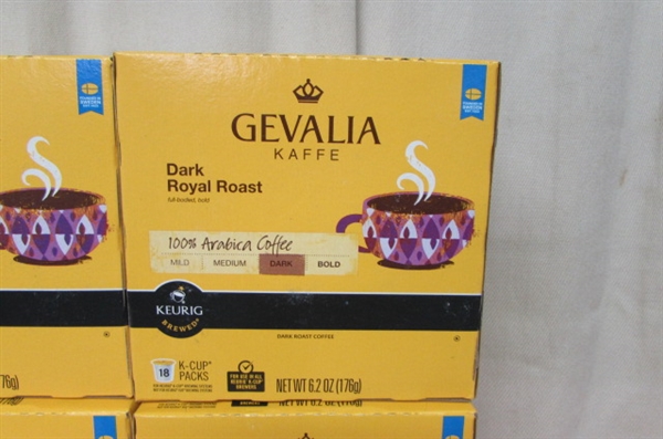 GEVALIA KAFFE DARK ROYAL ROAST KEURIG K-CUPS 4-18 PACKS