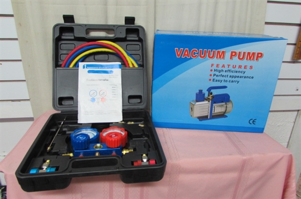 4.8 CFM VACUUM PUMP & MANIFOLD GAUGE SET