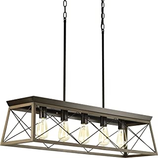 Progress Lighting P400048-020 Briarwood Antique Bronze Five-Light Linear Chandelier