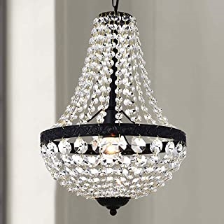 Bestier Modern French Empire Black Finish Farmhouse Crystal Pendant Chandelier