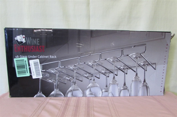 Wine Enthusiast Large 18-Stem Under Cabinet Stemware Rack