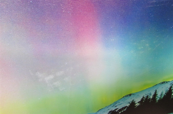 Aurora Borealis Scenery Print on Canvas Stretched and Framed