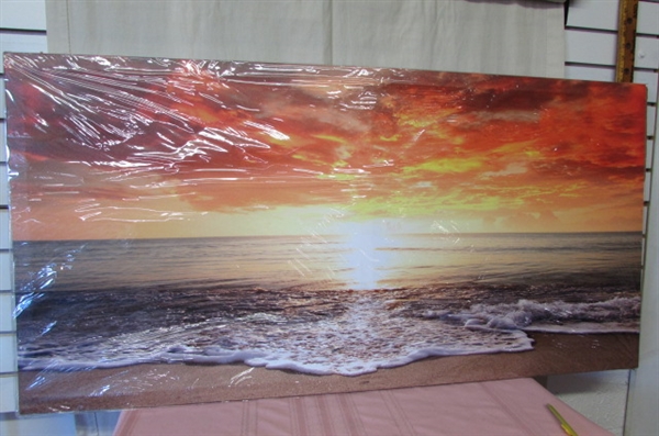 OCEAN SUNSET PRINT ON CANVAS