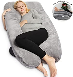 QUEEN ROSE Pregnancy Pillow - Maternity Body Pillow U Shaped Gray