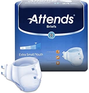 Attends Incontinence Care Briefs for Youths, X-Small, 24 Count (Pack of 4)