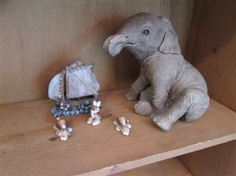 ELEPHANT, BOAT, AND SEA SHELL CREATURES